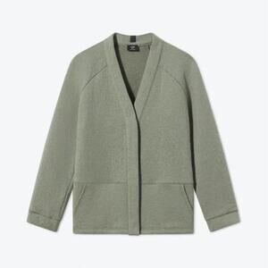 LUNYA LAHGO Men’s Restore Double Faced Cardigan Sweater Size Large Green Heather